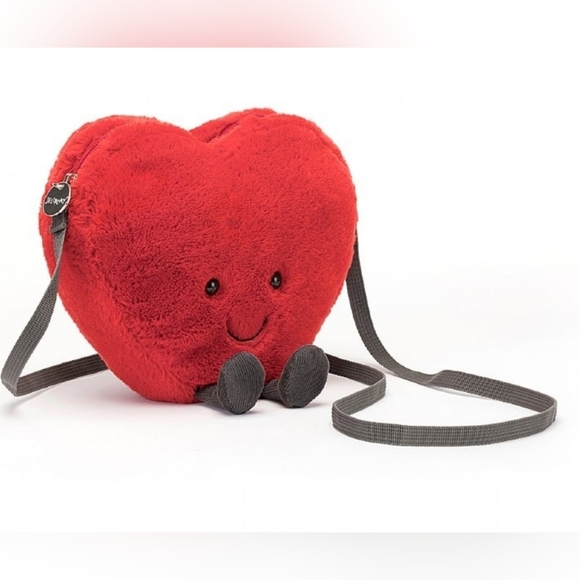 Jellycat Amuseable Heart Bag 7x7" Soft & Plush NWT - Picture 2 of 3